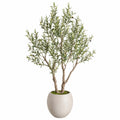 Arbre artificiel olivier 180 cm feuillage vert pot rond décoratif intérieur