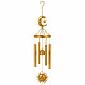 Carillon éolien 90 cm en métal doré lune soleil et étoiles décoratif