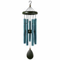 Carillon éolien 85 cm en aluminium bleu vert avec suspension décorative
