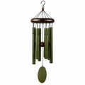 Carillon à vent 85.00 cm en bois vert et marron à suspendre - décoration extérieure