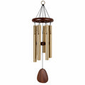 Carillon à vent 90 cm en métal doré et bois - suspension décorative