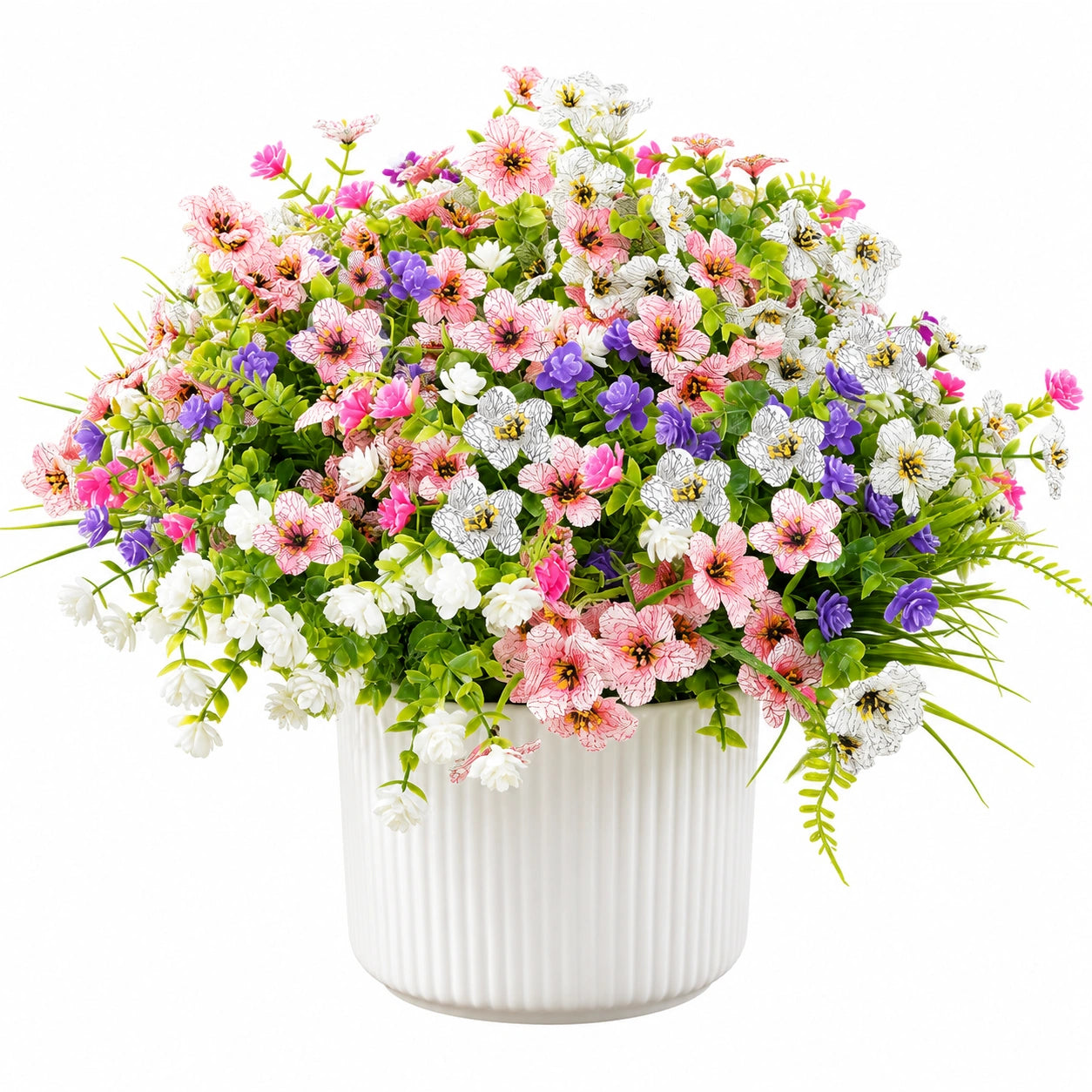 Plante artificielle en pot 45 cm fleurs multicolores feuillage synthétique décoration intérieure