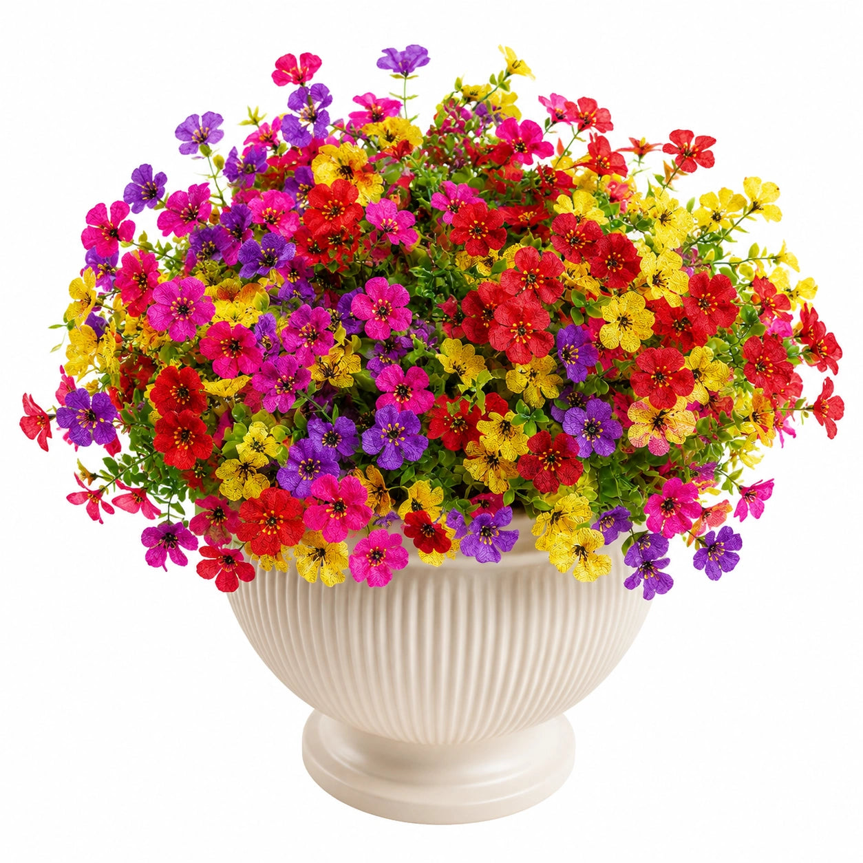 Fleurs artificielles en pot 45 cm multicolores textile décoratives