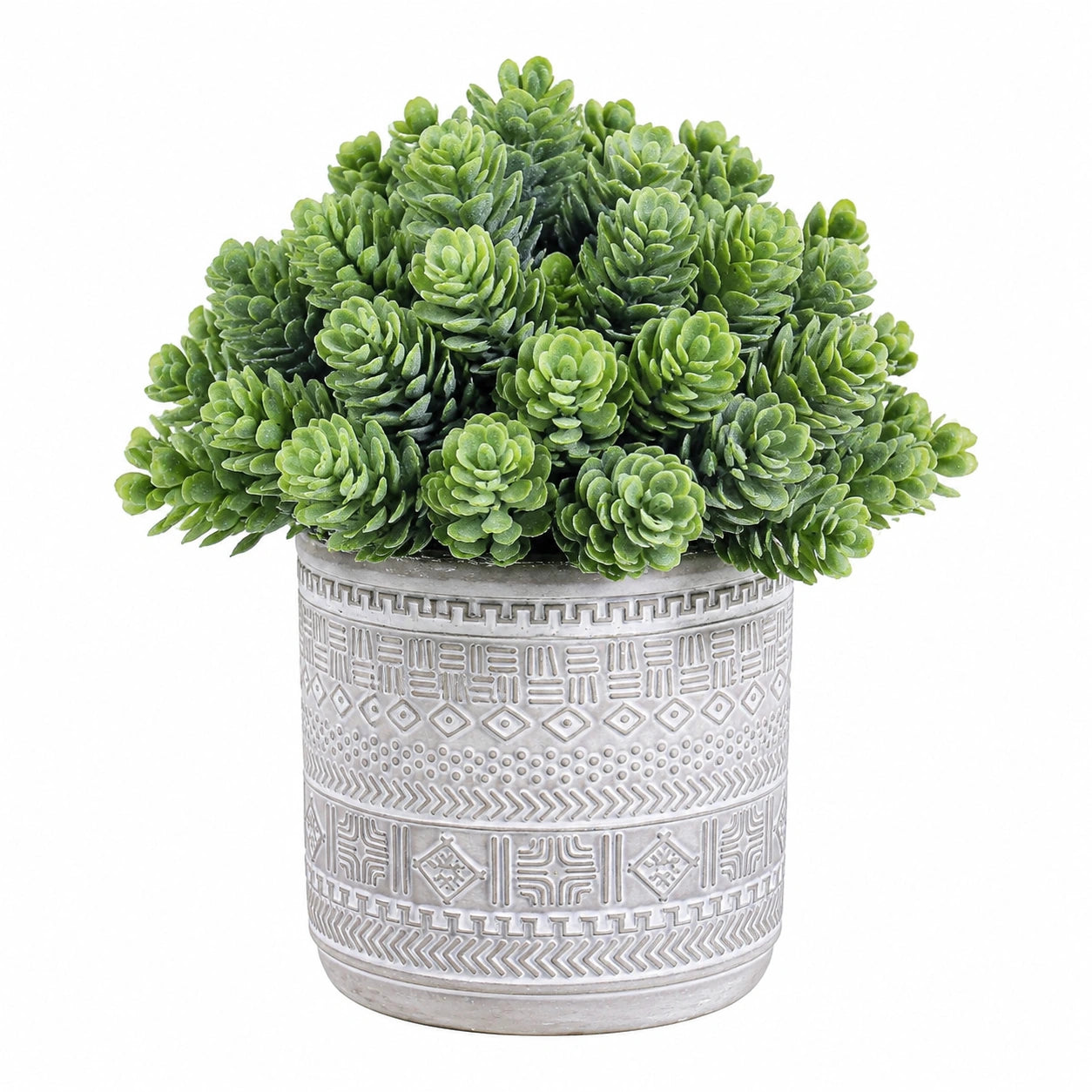 Plante succulente artificielle en pot 28 cm vert gris céramique décorative