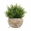 Plante verte artificielle 30 cm en plastique vert avec pot effet ciment pour décoration intérieure