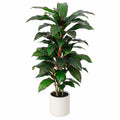 Plante verte artificielle 150 cm en plastique vert foncé avec pot décoratif pour intérieur