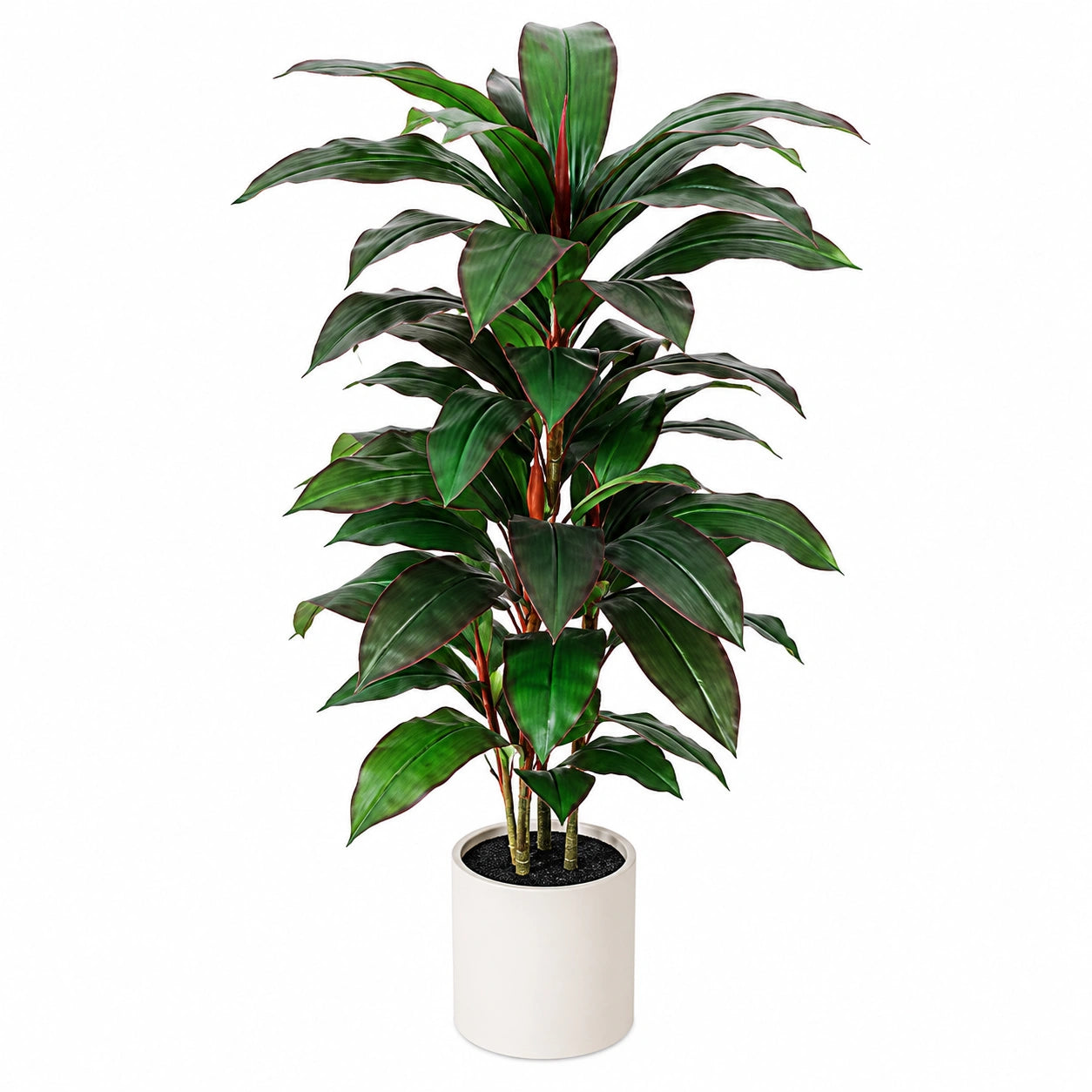 Plante verte artificielle 150 cm en plastique vert foncé avec pot décoratif pour intérieur